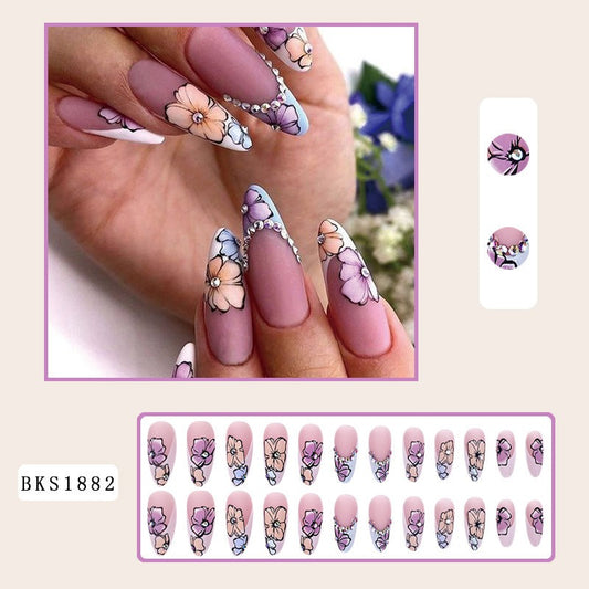 Nail Art Almond Nails Finished Wearable Nails 30