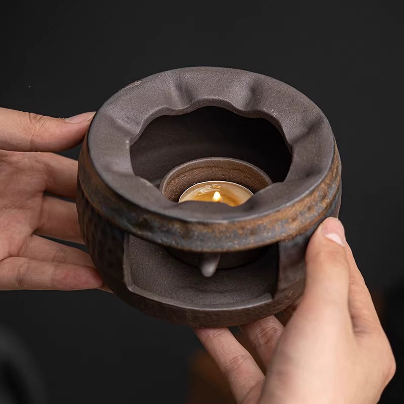 Stoneware incense burner tea warmer 9